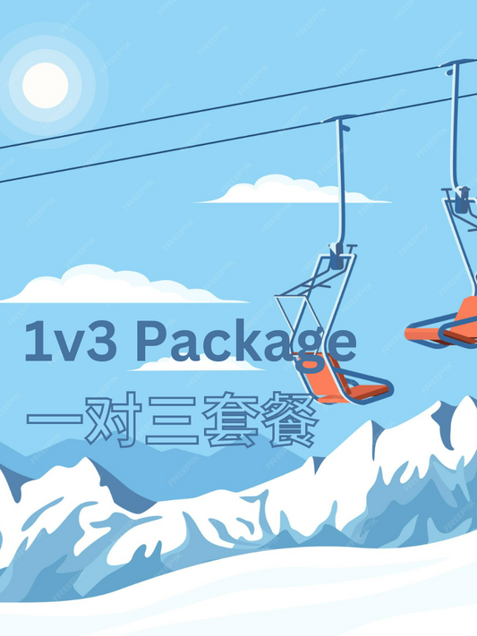 1 on 3 private ski/snowboard lesson (Package)